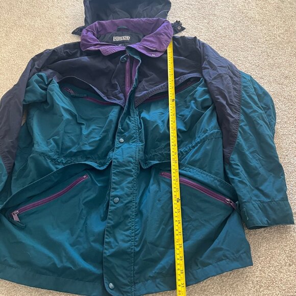 Lands End 90s Vintage Retro Utility Chore Barn Jacket Purple Teal Blue Large - Picture 8 of 8